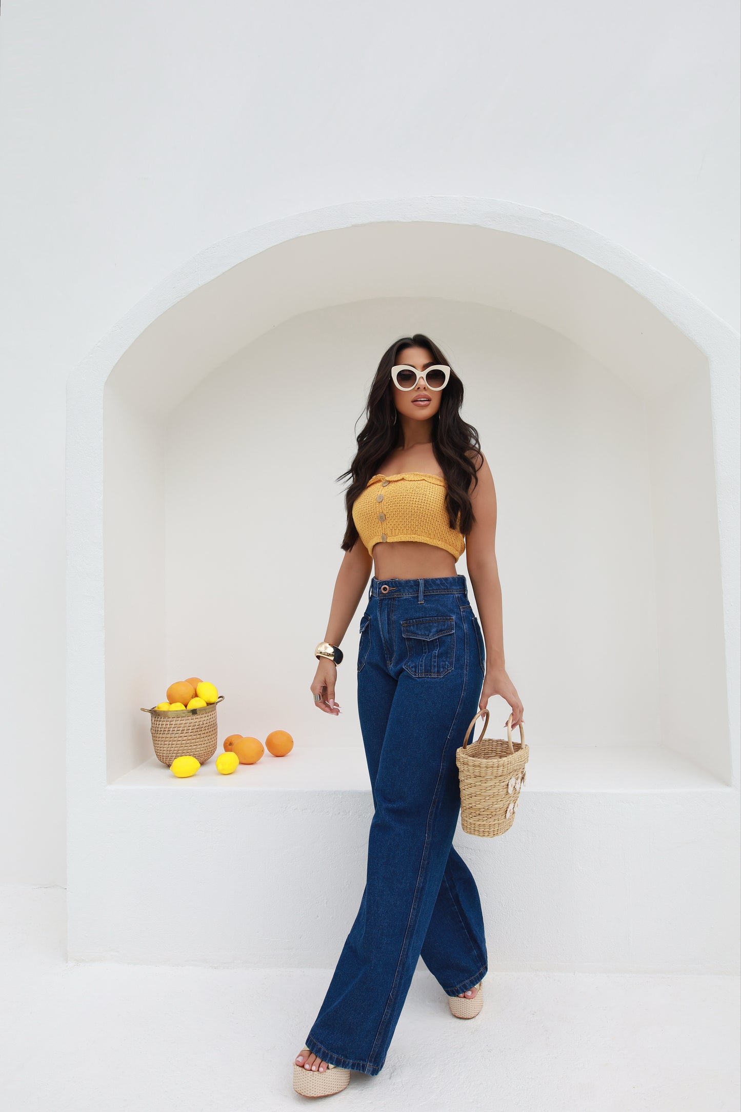 Wide Leg Bolso escura