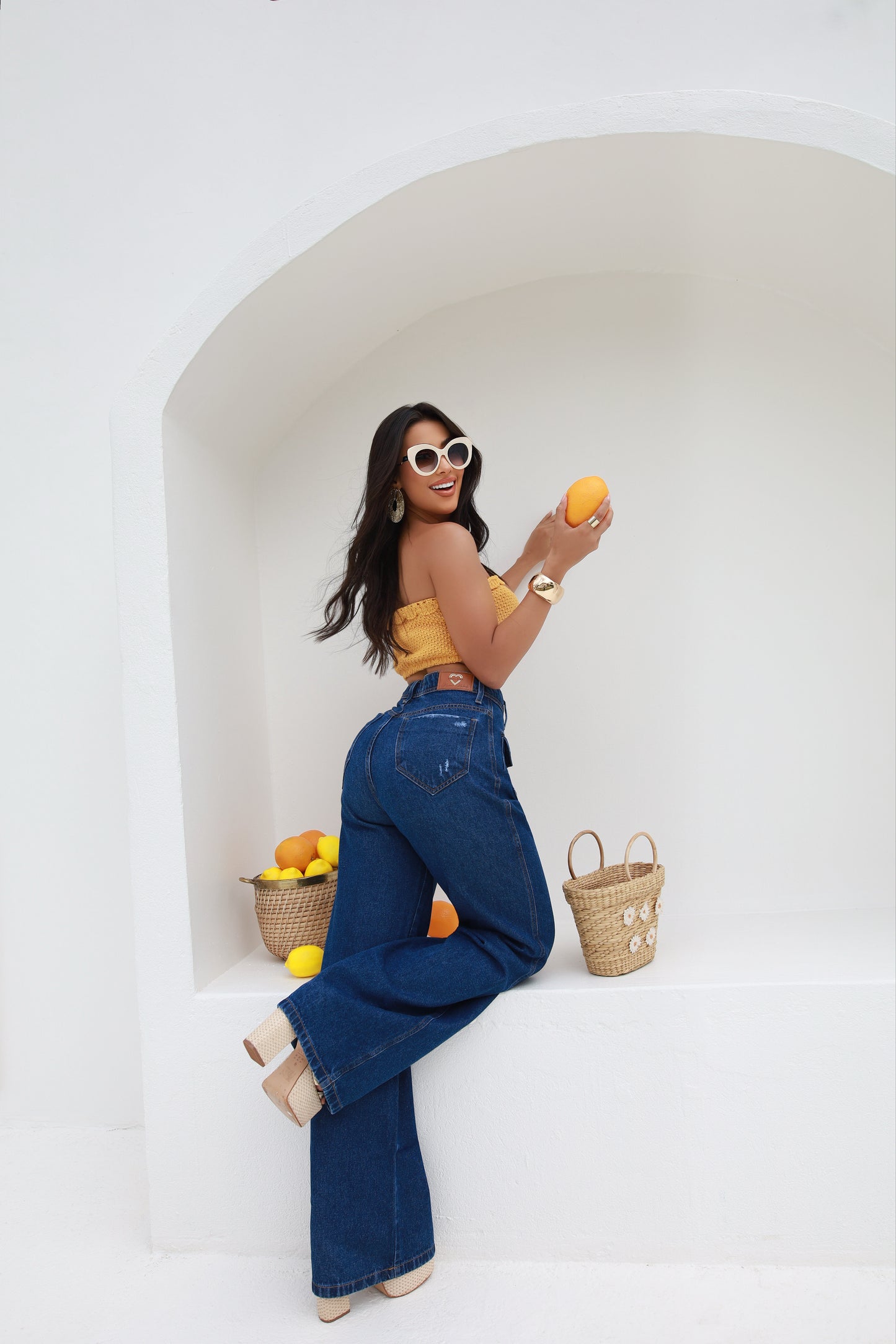 Wide Leg Bolso escura